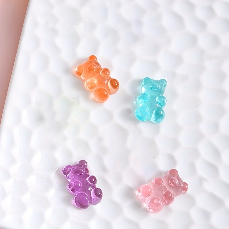 10pcs 10x20mm Resin Little Bear Transparent Gummy Bear Charms Mixed Color Acrylic Handmade Pendant for Necklace DIY Bracelet Jewelry Accessories