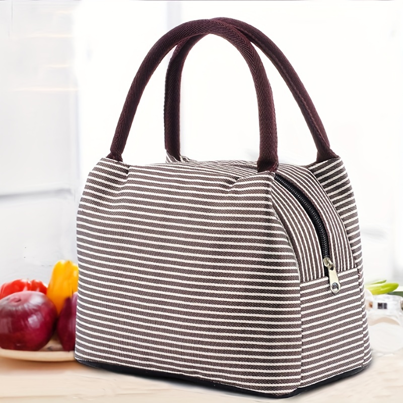 1pc Checkerboard Insulated Lunch Bag Reusable Thickened Aluminum