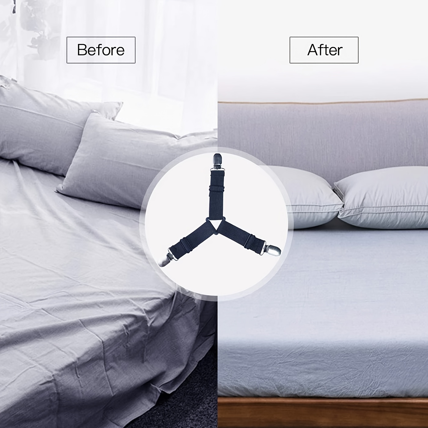 4pcs Bed Sheet Holder Straps, Adjustable Bed Sheet Fastener And 3 Way  Mattress