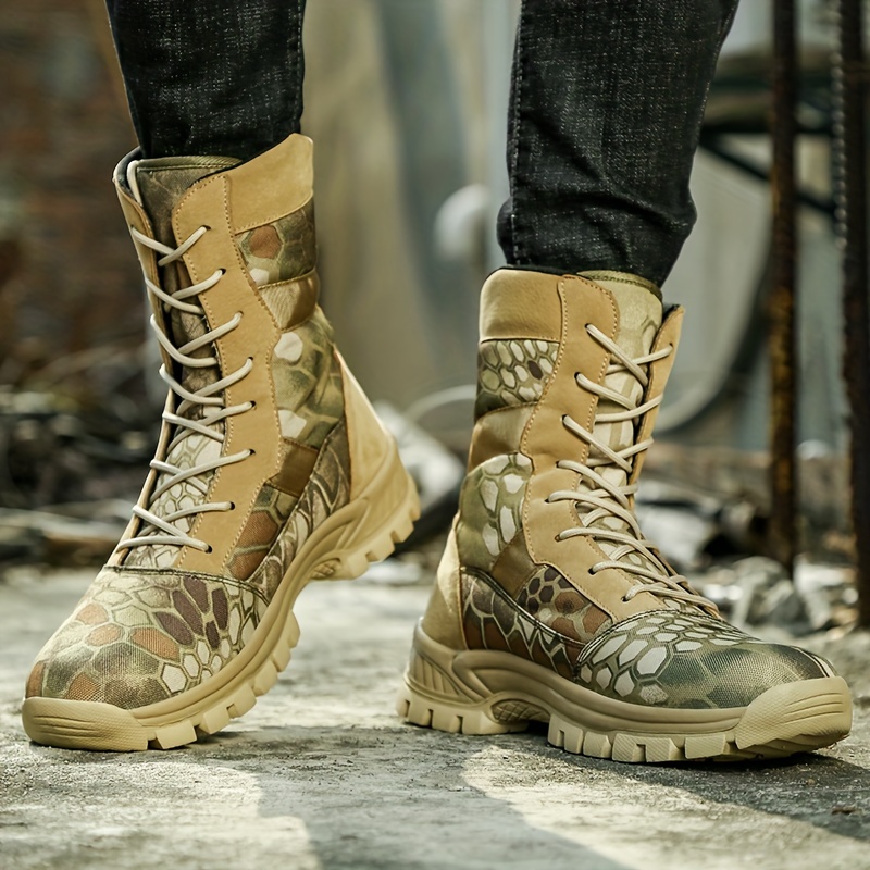 Mens Tactical Boots Wear Resistant Non Slip Comfortable Outdoor