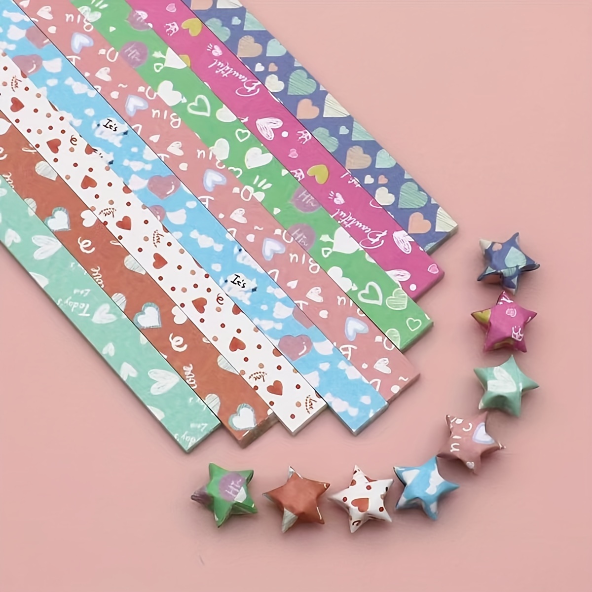 Star Origami Dim Color Luminous Lucky Star Paper Pentagram - Temu