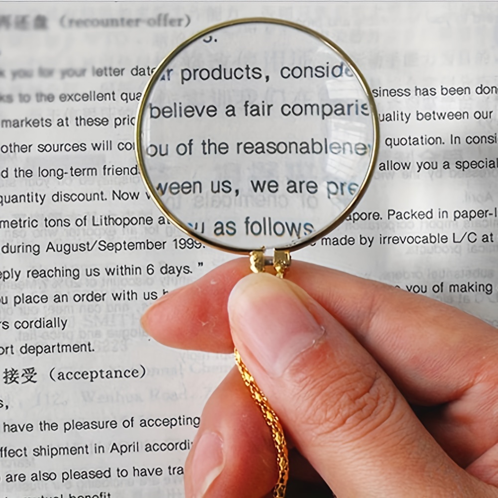 Magnifier Round Reading Magnifying Glass Lens Pendant Chain - Temu