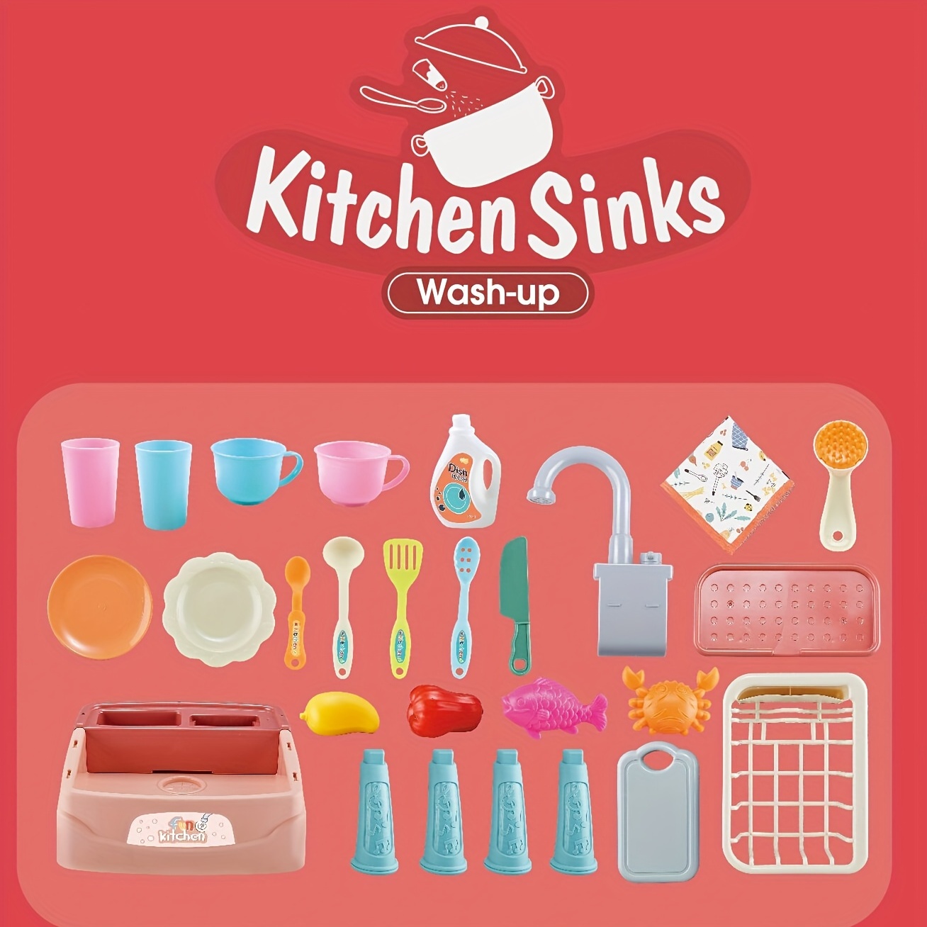 Kids Children 2023 Funny Happy Kitchen Sink Toys Dishwasher - Temu