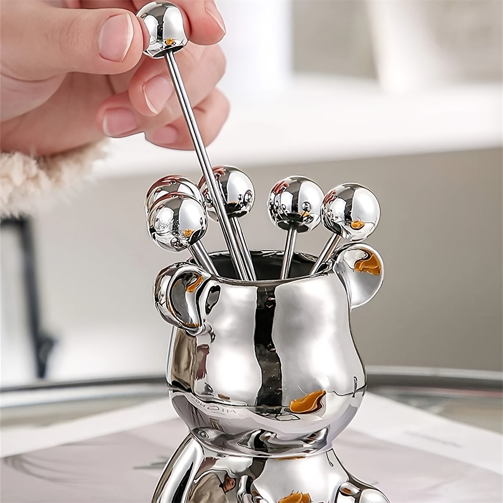 Bear Shaped Storage Jar & Fruit Fork Set