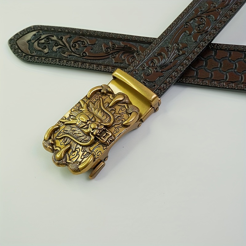 Asian Theme Metalwork Dragon Character Symbols Metal Expandable Belt Size Large Chinese Coiled Dragon Metal Belt Buckle - Specialty Metal  main image 4