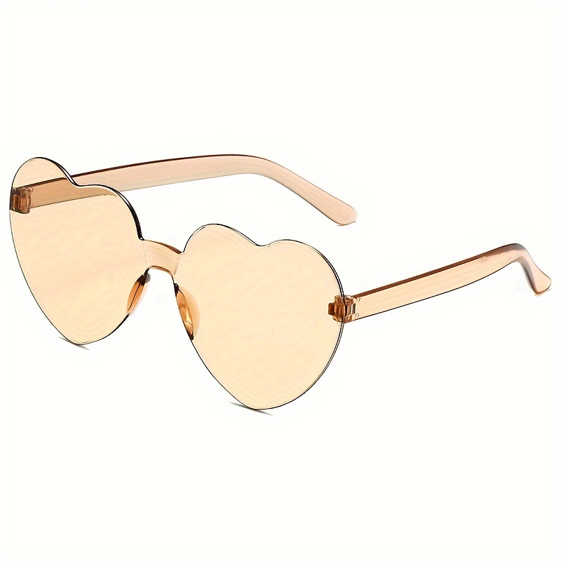 Peach Heart Sunglasses Love Sunglasses Frameless Heart - Temu Ireland