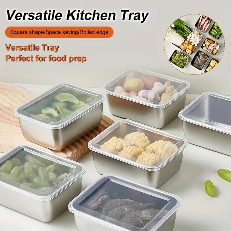 1pc Container, Stainless Steel Fresh-keeping Box With Lid, Airtight Food  Storage Container Lunch Box Bento Box, For Outdoor Picnic, Camping, For  Comme