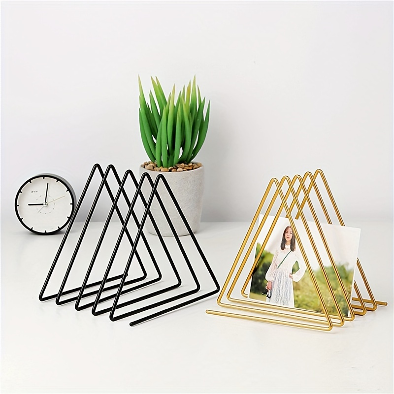 Five grid Iron Desktop Bookshelf Triangular Book Stand Small - Temu