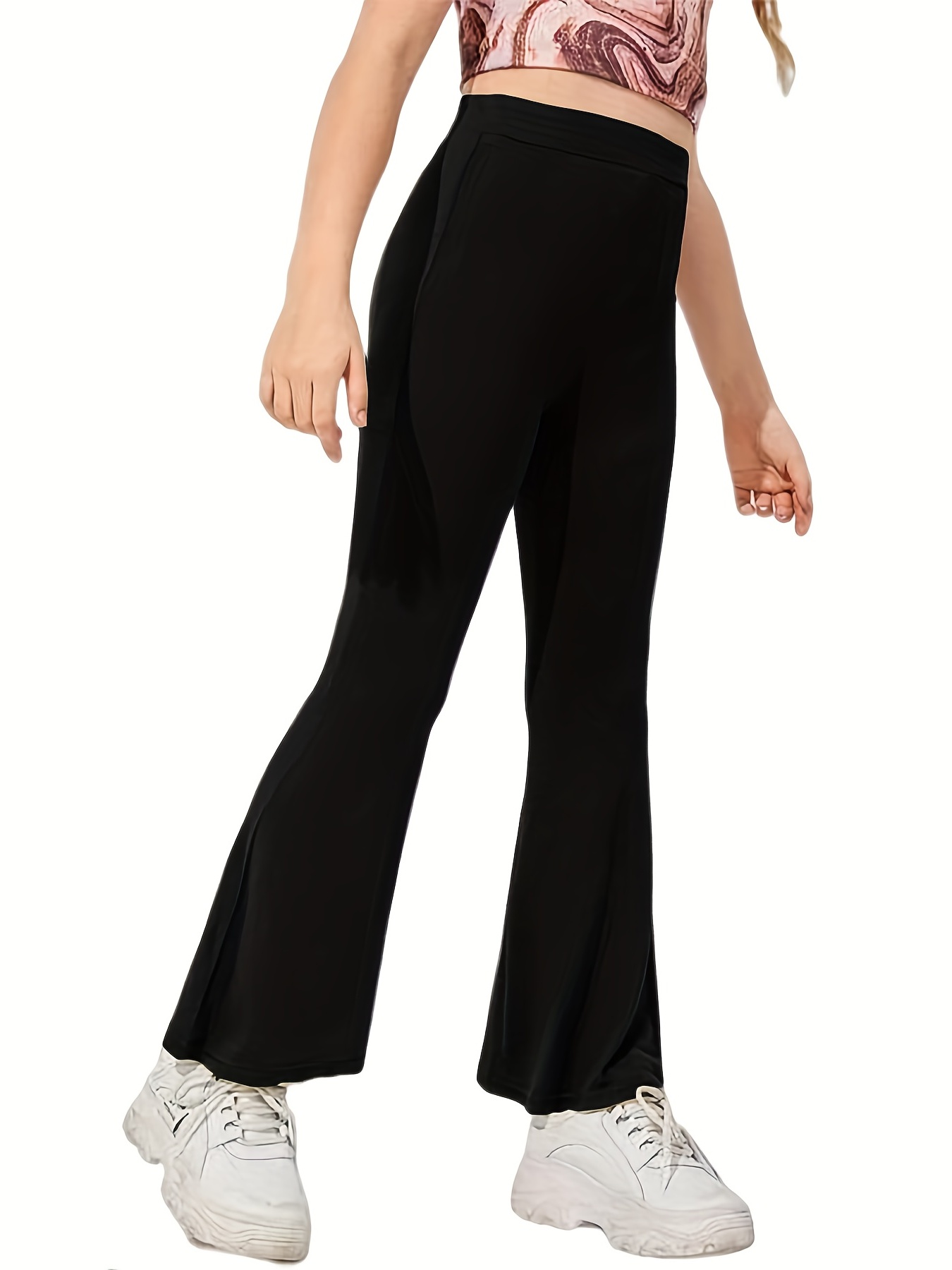 Women's High Waisted Flare Pants Comfy Stretchy Bell Bottom Wide Leg Pants  Skinny Lounge Trousers with Pockets 