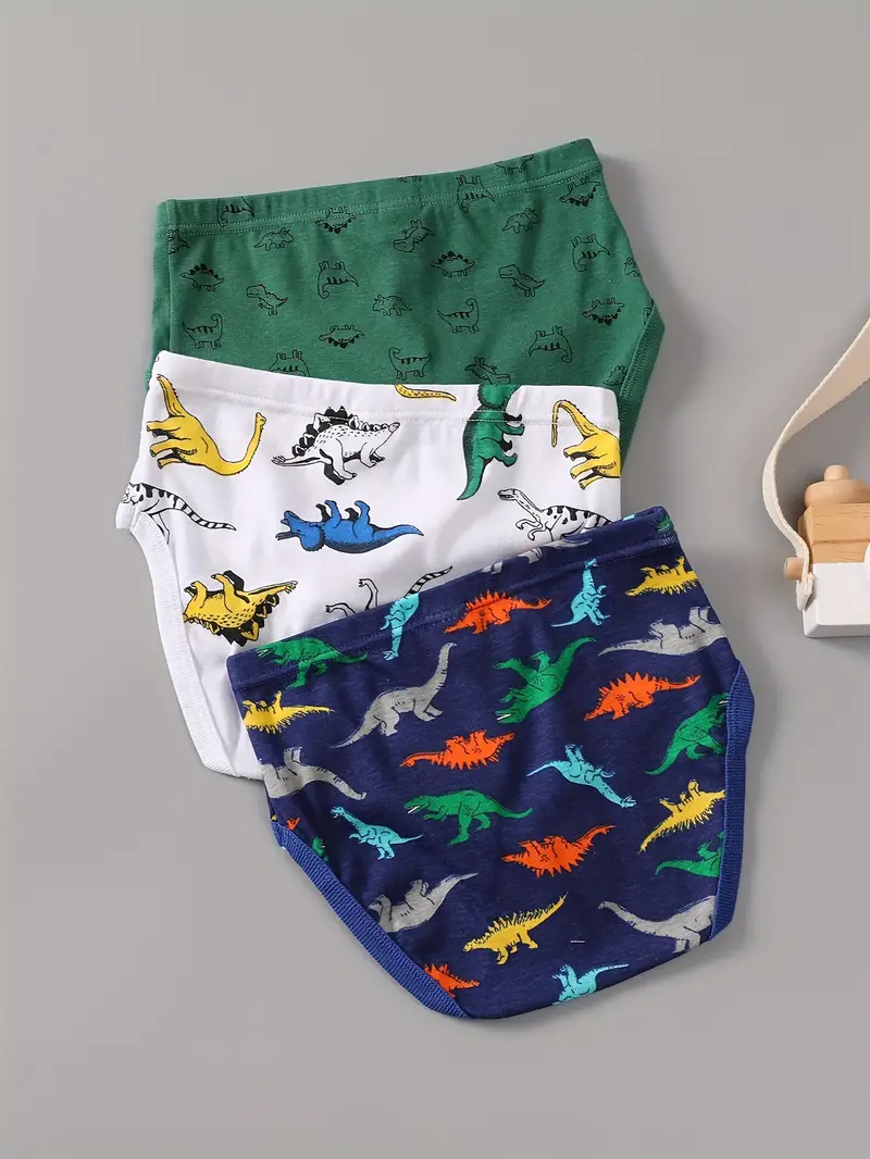 Boy's Dinosaur Briefs Cartoon Pattern Cotton Panties Comfy - Temu