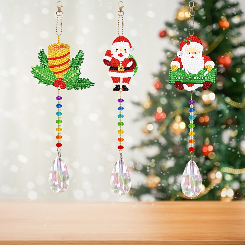 Diamond Painting Christmas Tree Pendant Santa