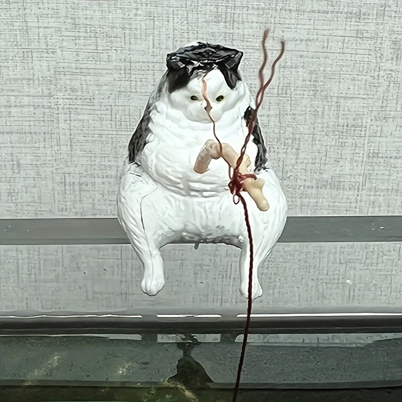 Kjøp Mayitr Aquarium Cat Fishing Figure Mini Søt Statue Fish Tank