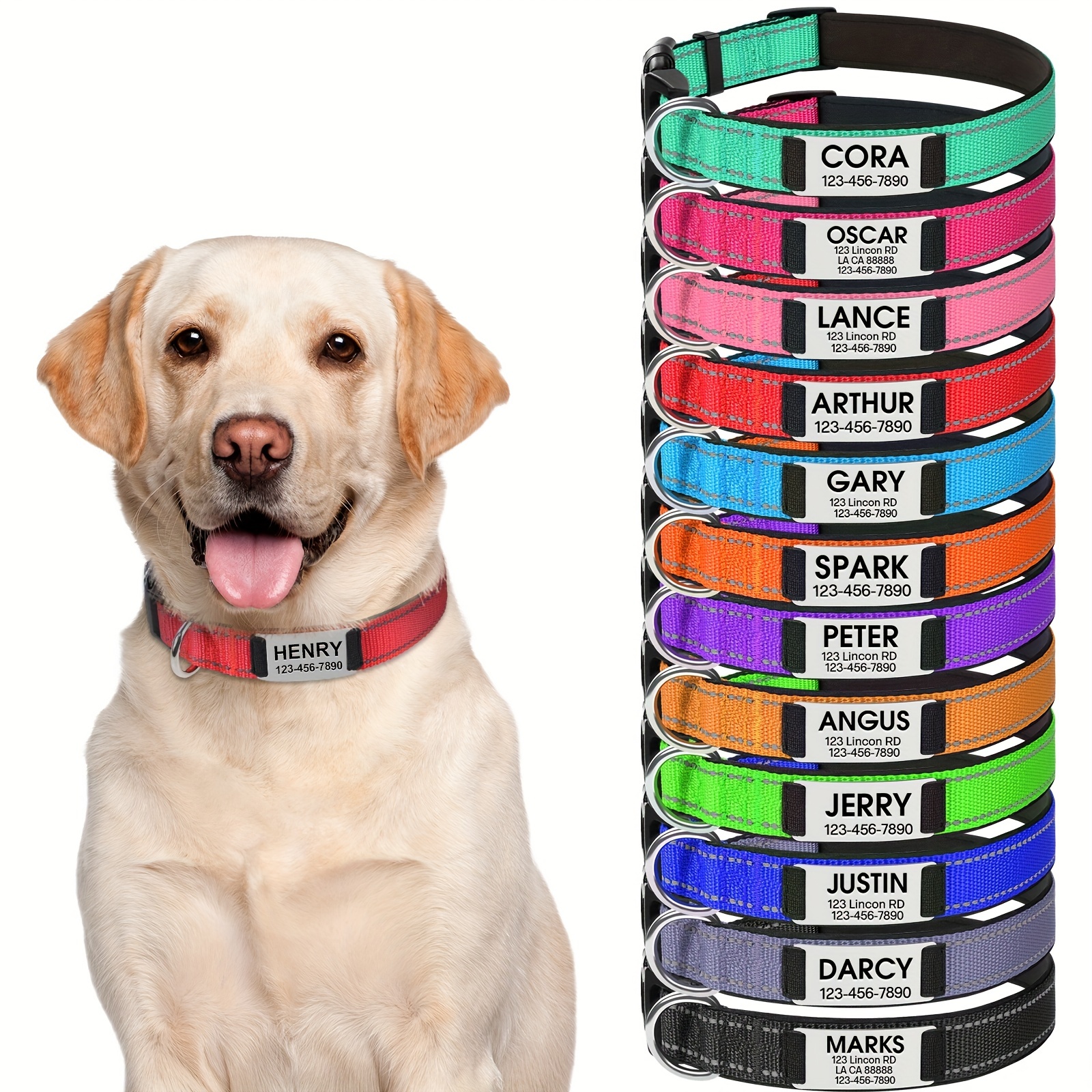 

Reflective Neoprene Dog Collar - Soft Padded Breathable Nylon Collar For Small And Medium Dogs - Personalized And Adjustable - Keep Your Pet Safe And Comfortable
