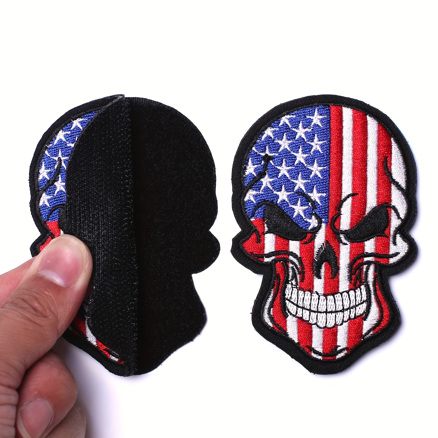 Parches Insignia Calavera Hombres Parches Bordados Gancho - Temu