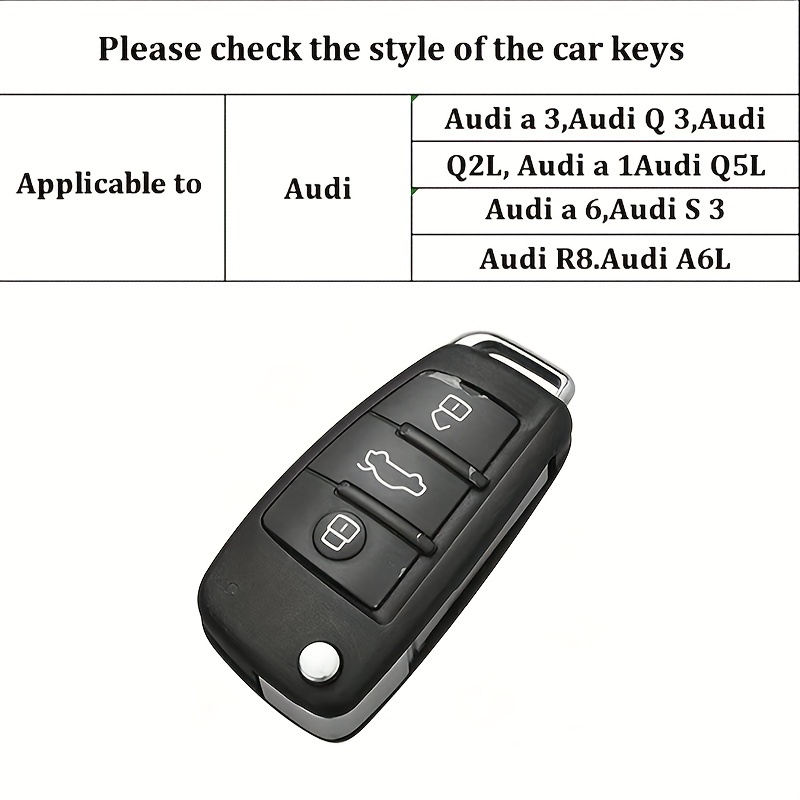 S3 RS logo funda trasera para llave para Audi A3 S3 Q3 A6 L TT Q7 R8 llave  de coche de tres botones funda de carcasa de llave modificada