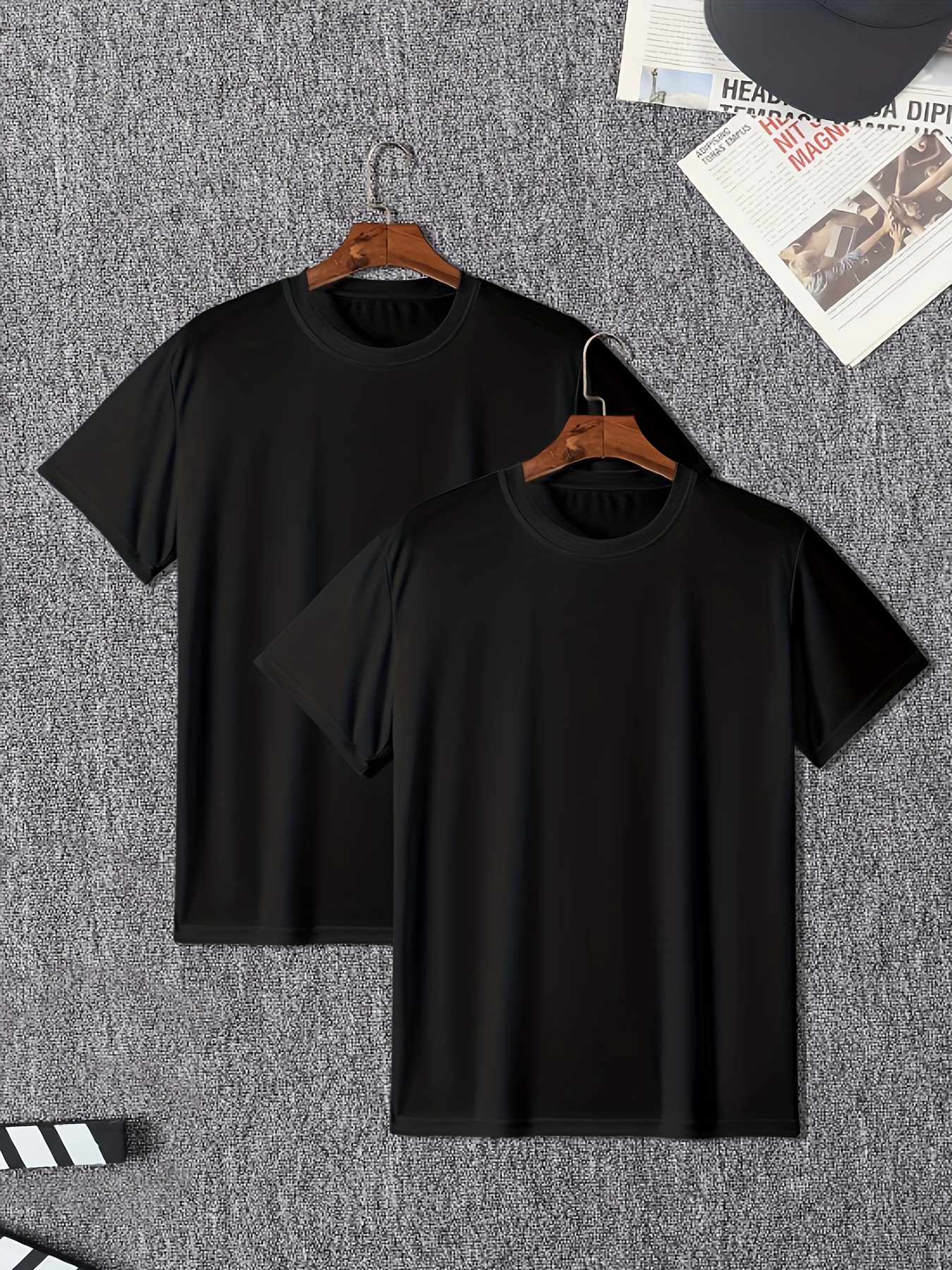 PLUS SIZE Men's NAUTICA Print T-Shirt, Comfy Stretchable Casual Crew Neck  Tops, Men's Clothing