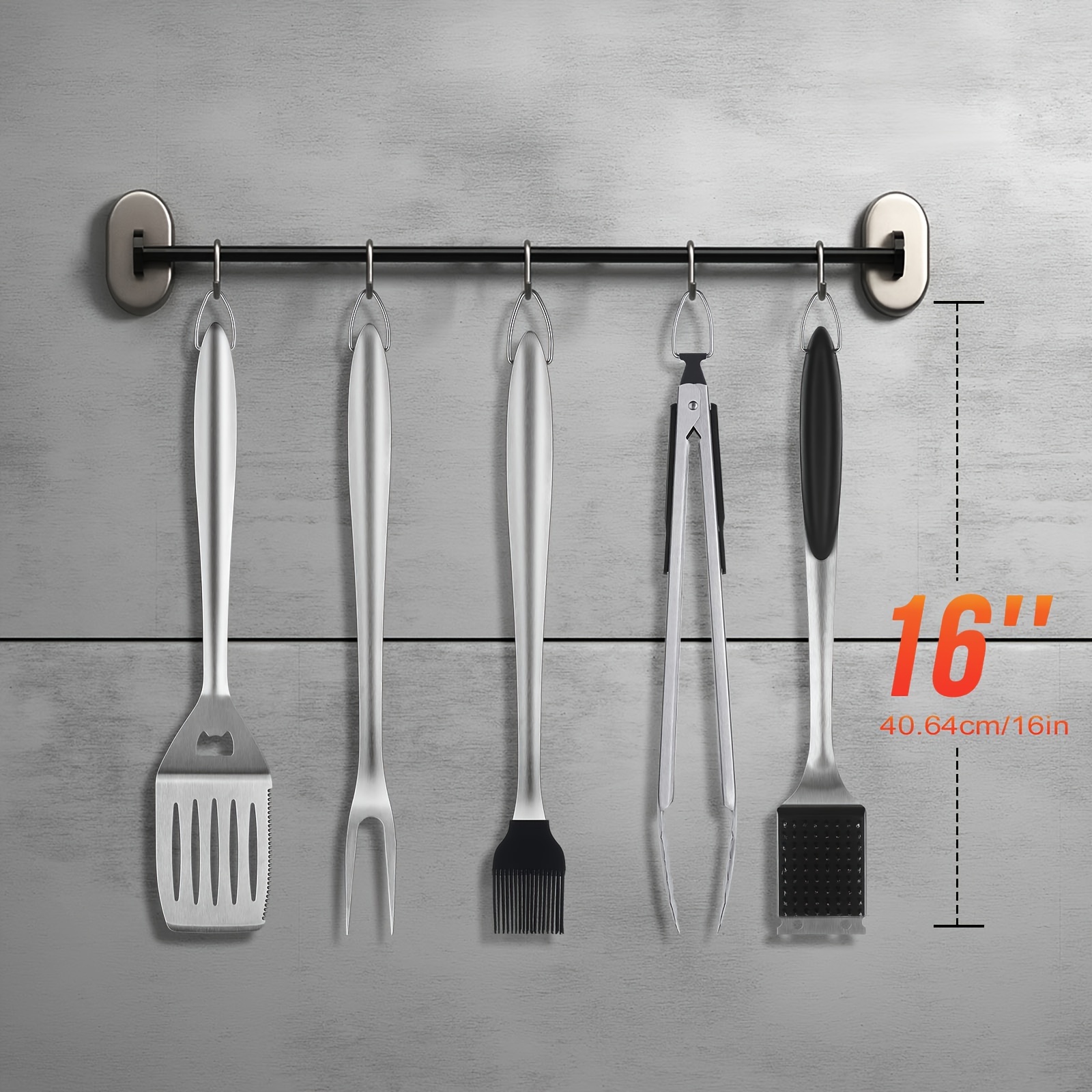 Two-Piece Barbecue Tool Set, Silver