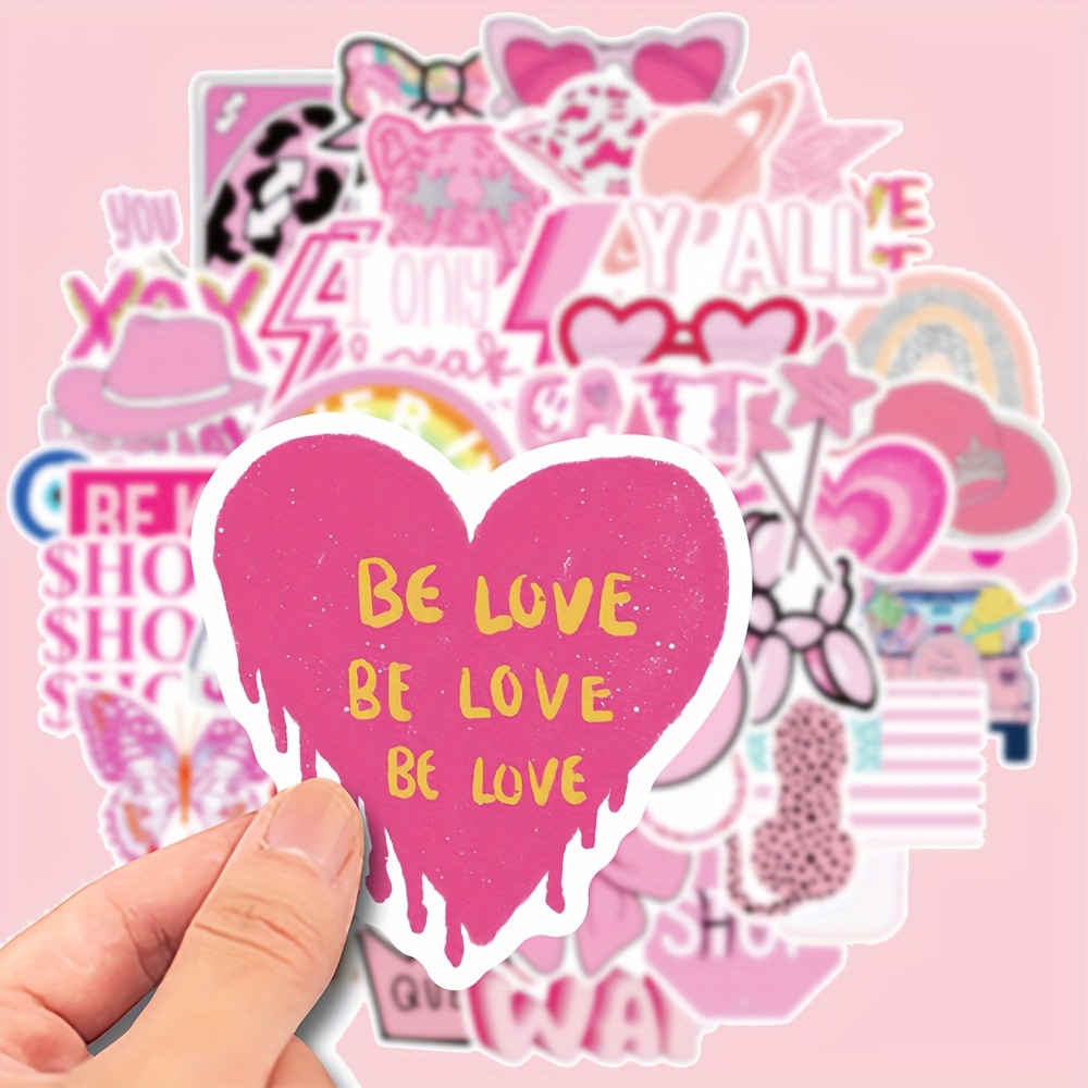 10/31/62pcs Cute Pink Stickers Kawaii Graffiti Stickers for DIY Luggage  Laptop Skateboard Motorcycle Bicycle Stickers