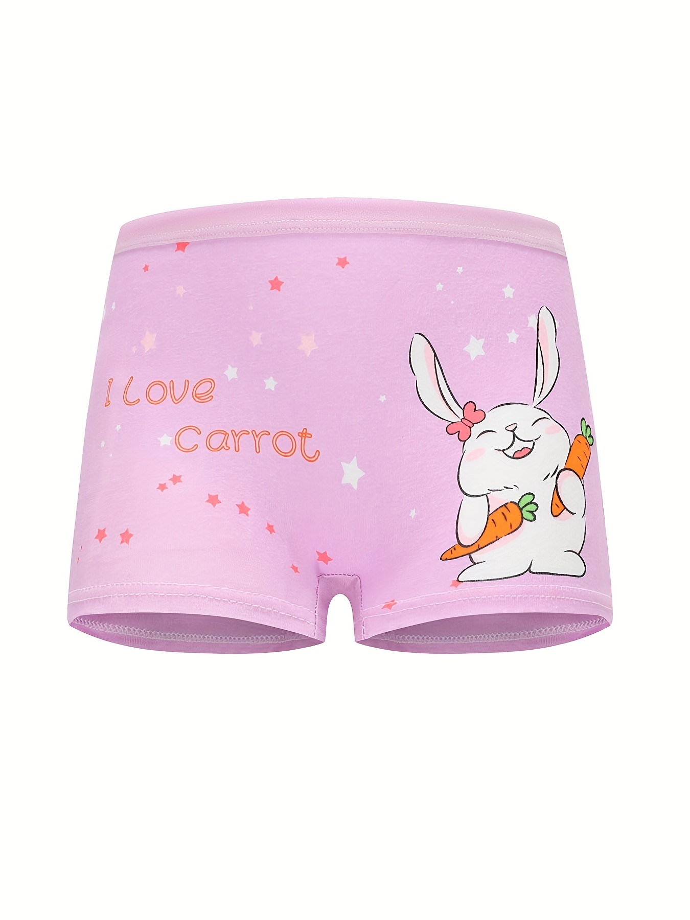B91xZ Teen Girls Underwear Underpants Cute Cartoon Print Underwear Shorts  Cotton Ruffled Briefs Trunks 4PCS (Beige, 3-4 Years)