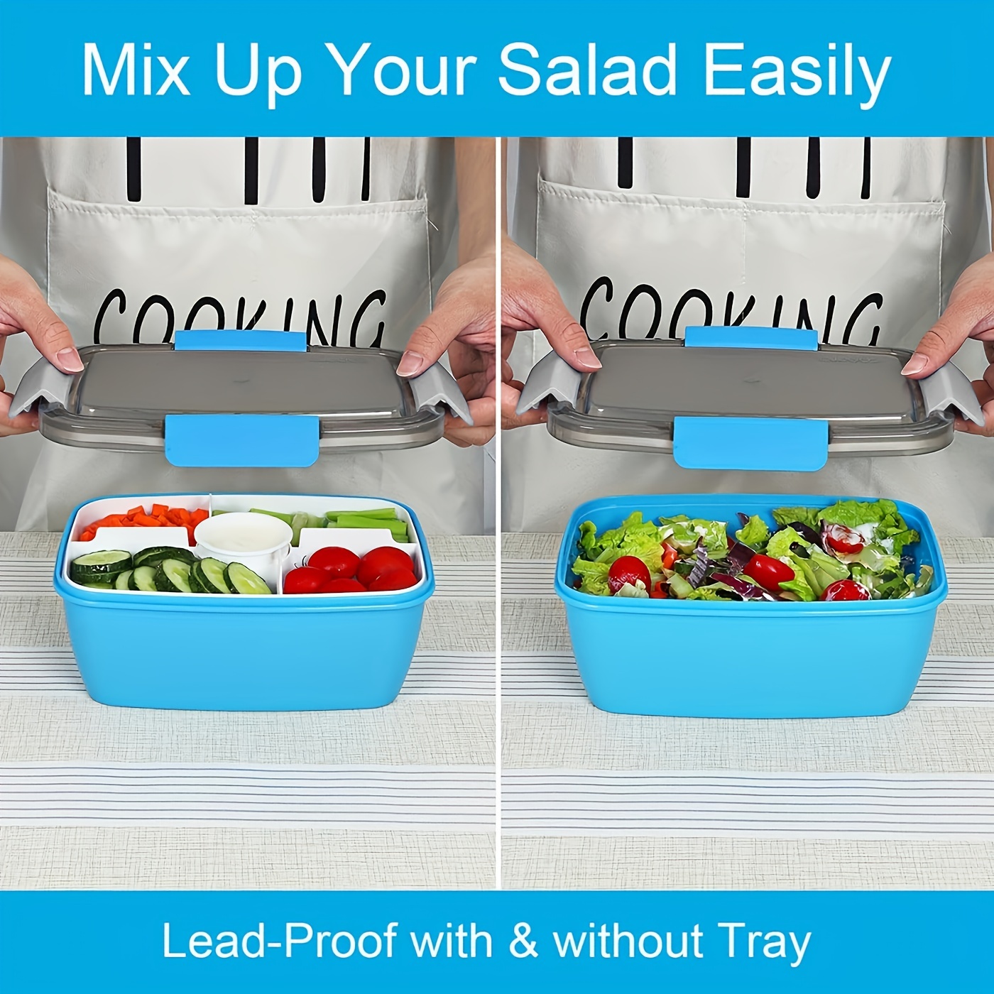 Rubbermaid Lunch Blox Salad Kit, with Topping Tray, and Dressing