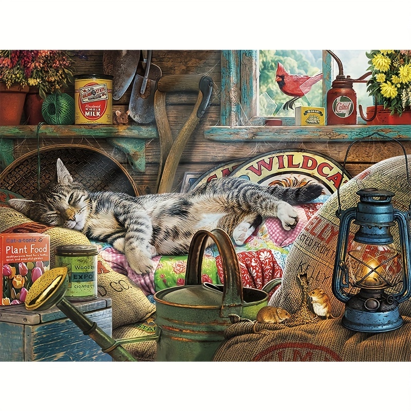 The Cat Sleeping On The Windowsill Puzzle, Alien Animal Puzzle, Adult Decompression Circular Super Difficult High Difficulty Puzzle Toy, Birthday Holiday Adult Male And Female Gifts