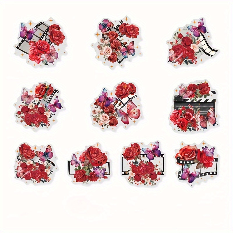 Visland Flower Sticker,Transparent Floral Decals Decorative Journaling Stickers  Nature Themes Plant Stickers for Scrapbooking, Arts, DIY Crafts, Junk  Journals, Resin 