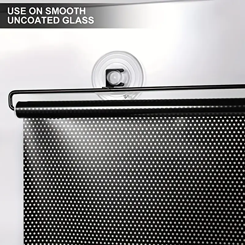 roll sunshade suction cups portable telescopic sun visor car details 2