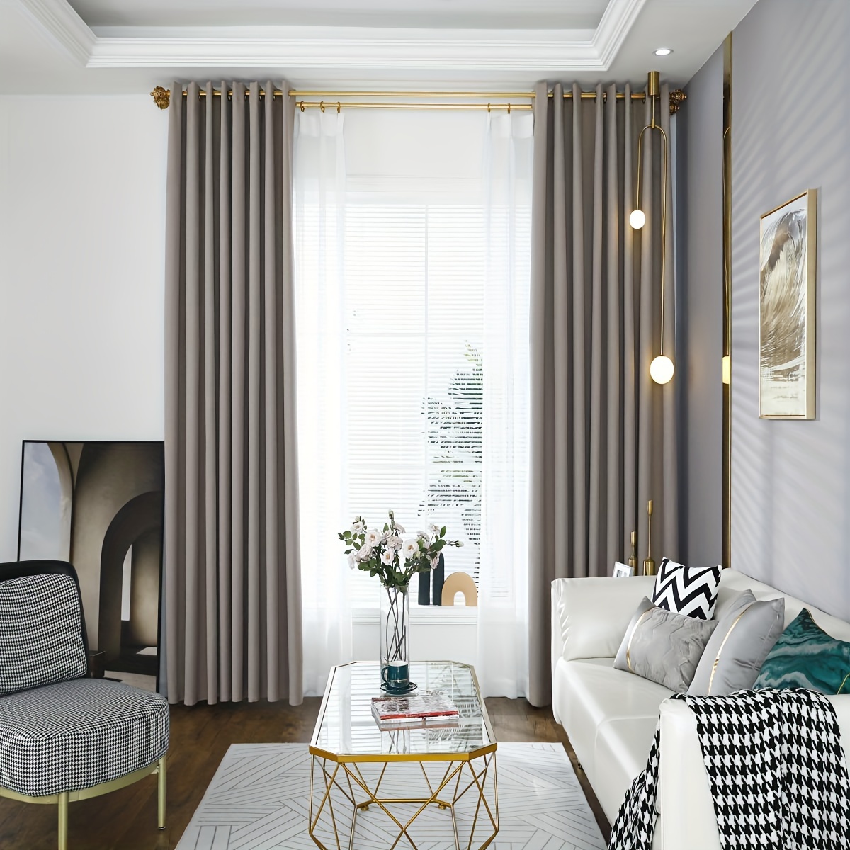 Cortinas opacas para sala de estar, con aislamiento térmico y  oscurecimiento de la habitación, cortinas de ventana para dormitorio,  ojales, color gris