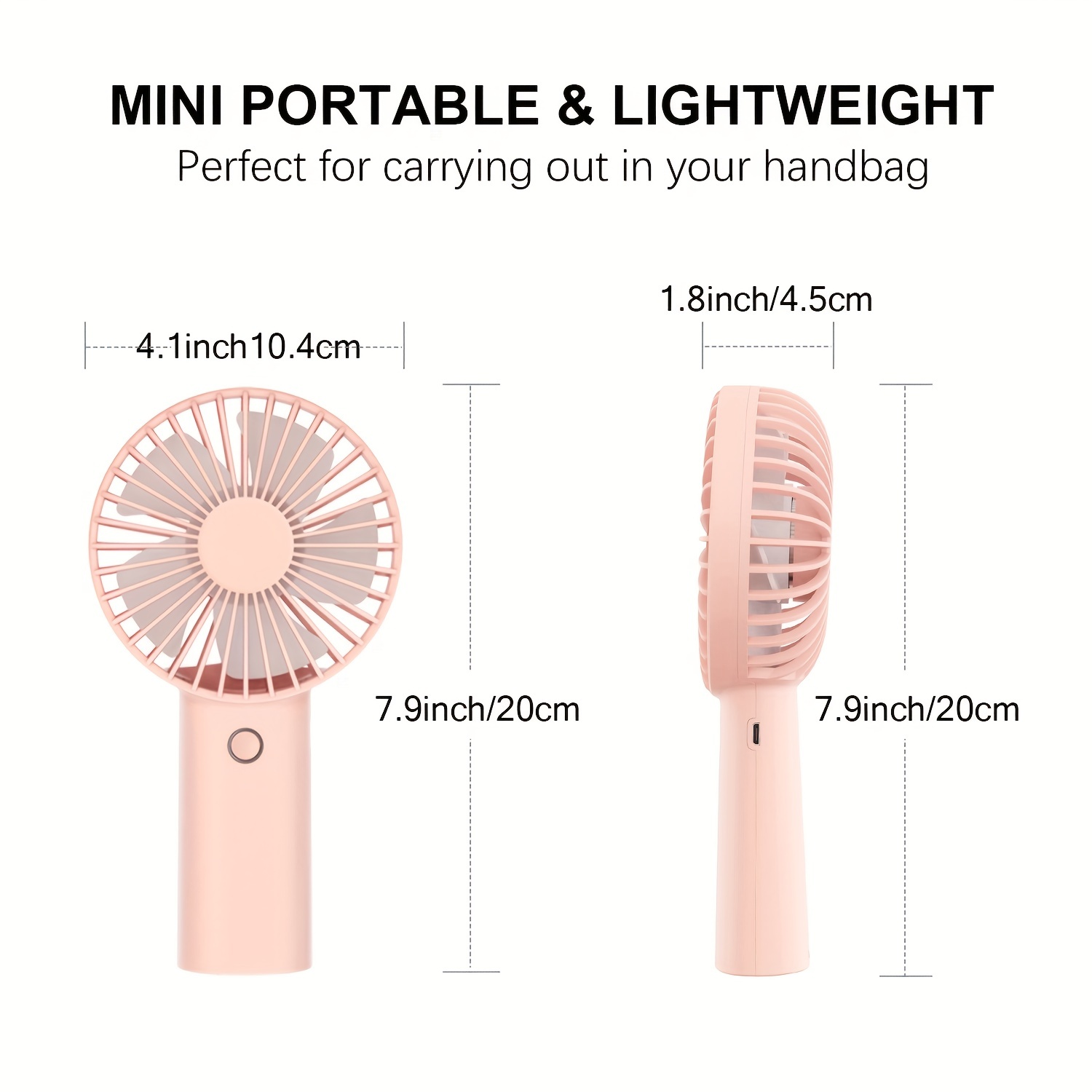 1pc portable handheld fan 4400mah battery operated rechargeable personal fan 6 15 hours working time for outdoor activities summer gift for men women details 2