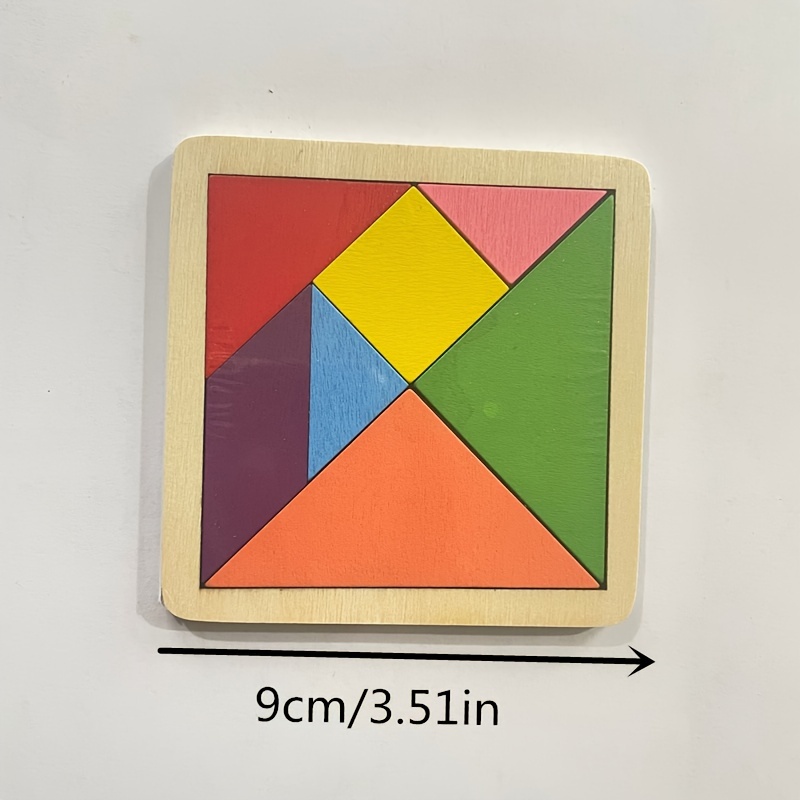 3D Three-dimensional Wooden Jigsaw Puzzle Toy Tangram Math Building Blocks  Creative Interactive Board Game Kids