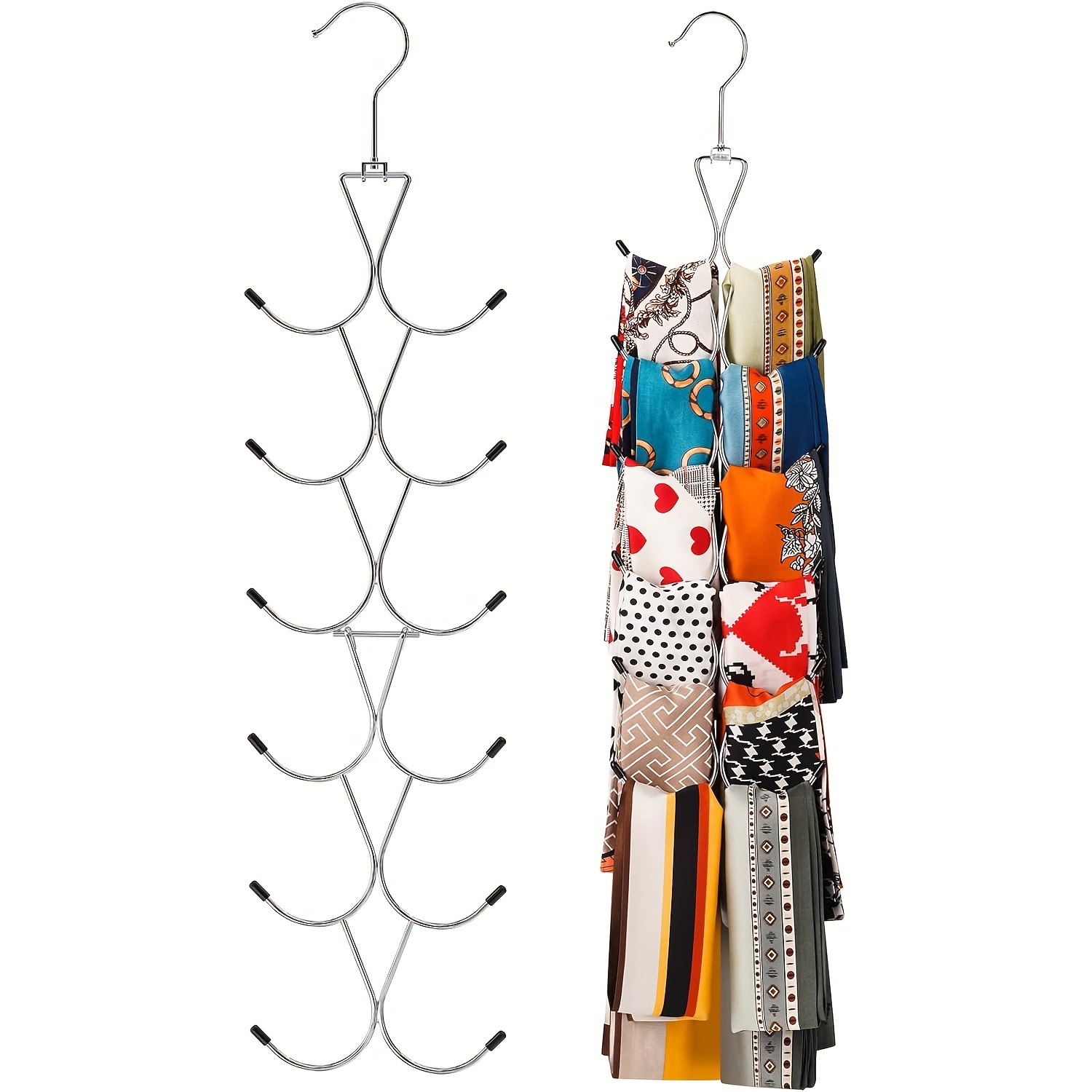 

1pc Multi-hook Non-slip Ties Hanger, 360 Degree Swivel Belts Rack For Ties, Scarves, Household Space Saving Organizer For Closet, Wardrobe, Home, Dorm, Gift For Man, Boyfriend Gift