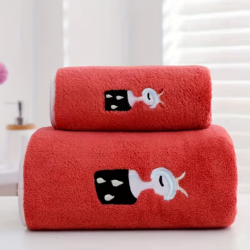 Cartoon Cute Embroidered Hand Towel, Household Cotton Hand Towel, Soft  Skin-friendly Face Towel, Absorbent Towel For Home Bathroom, Bathroom  Supplies - Temu