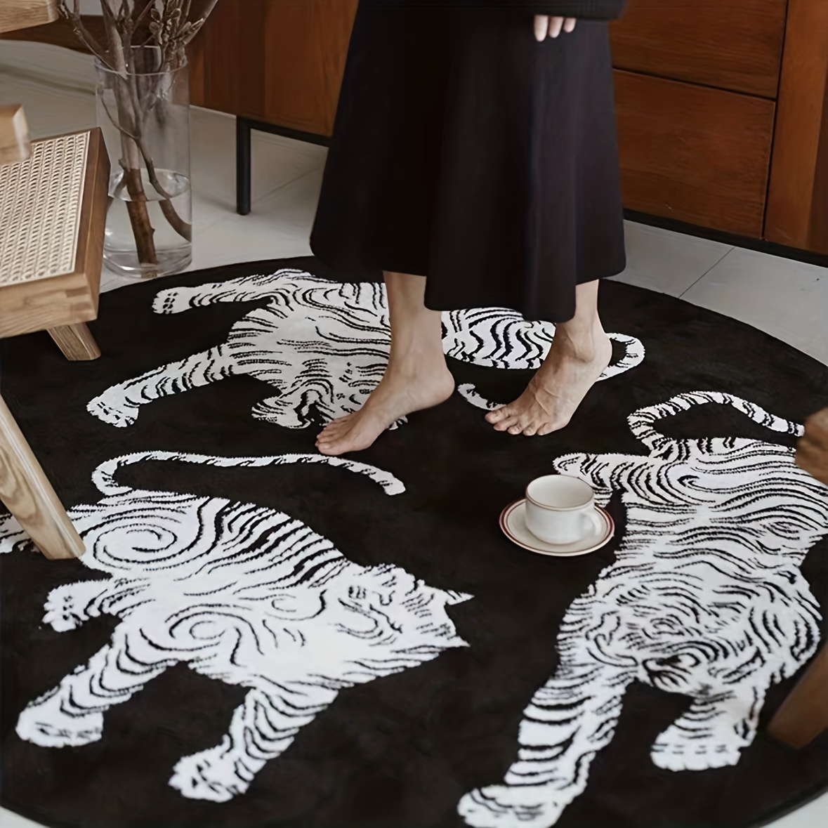 Tiger Cat Floor Mat Realistic Wild Animals Area Rug Non slip - Temu
