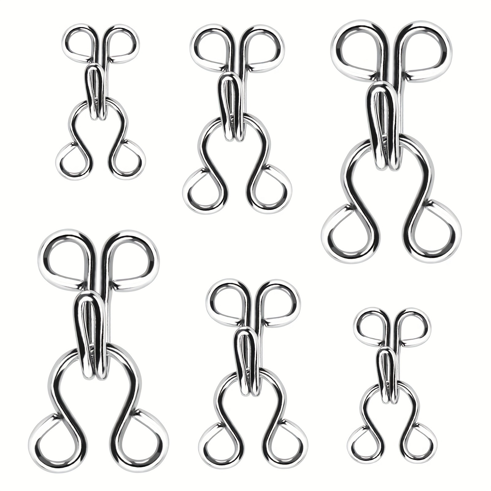 102 Set Hook and Eye Latch for Clothing, Strong Metal Bra Hooks Eyes