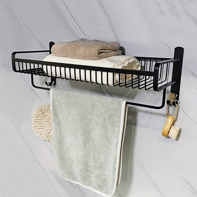 Bathroom Towel Rack With Double Towel Bar, Modern Wall Mounted Hold  Lavatory, Foldable Towel Rack In Bathroom - Temu Italy