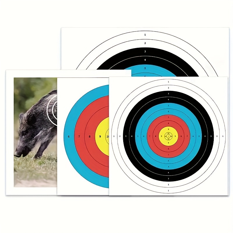 25pcs cibles de tir à l'arc, 10 anneaux 16 x 16 pouces papier tir à l'arc cibles  cibles papier tir à l'arc standard pour la pratique de la cible