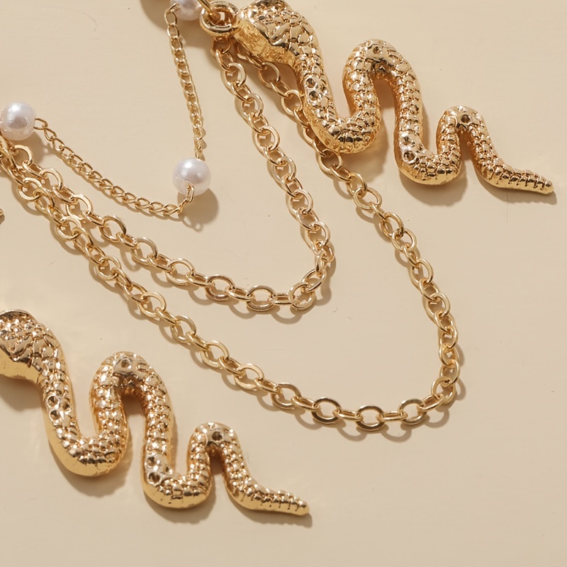 Multi-layer Chain Snake Earrings, Unique Design