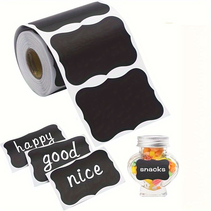 120pcs Black Chalkboard Labels Label Sticker Roll with White Chalk Marker  Reusable and Waterproof Chalk Labels Adhesive Sticker - AliExpress
