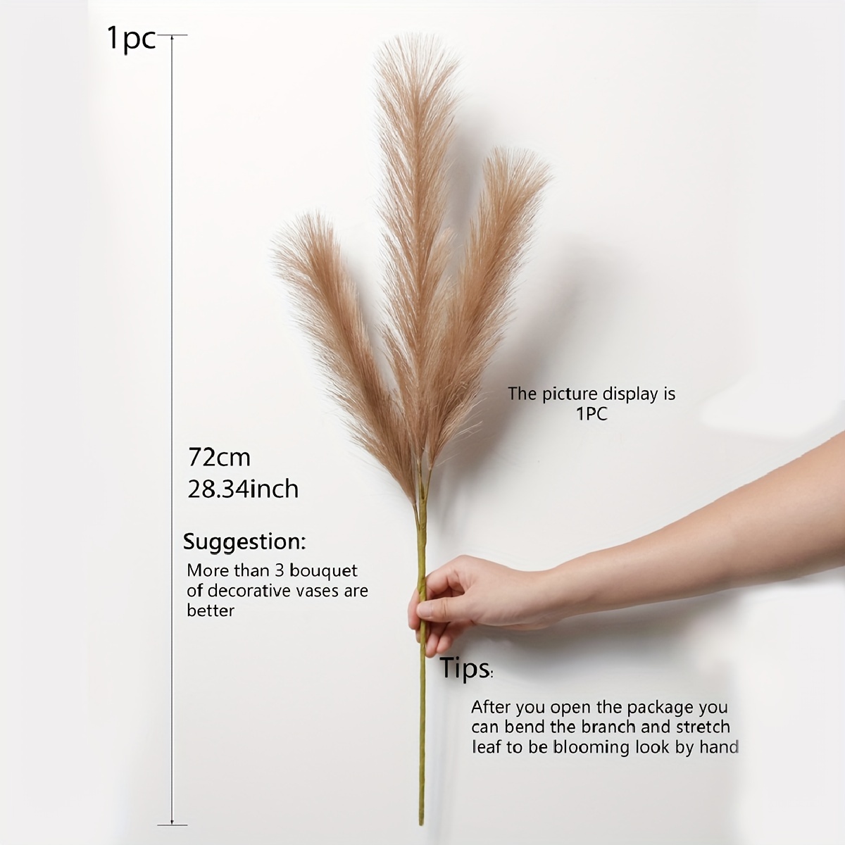 Artificial Pampas Grass fluffy Faux Bulrush Reed Grass For - Temu