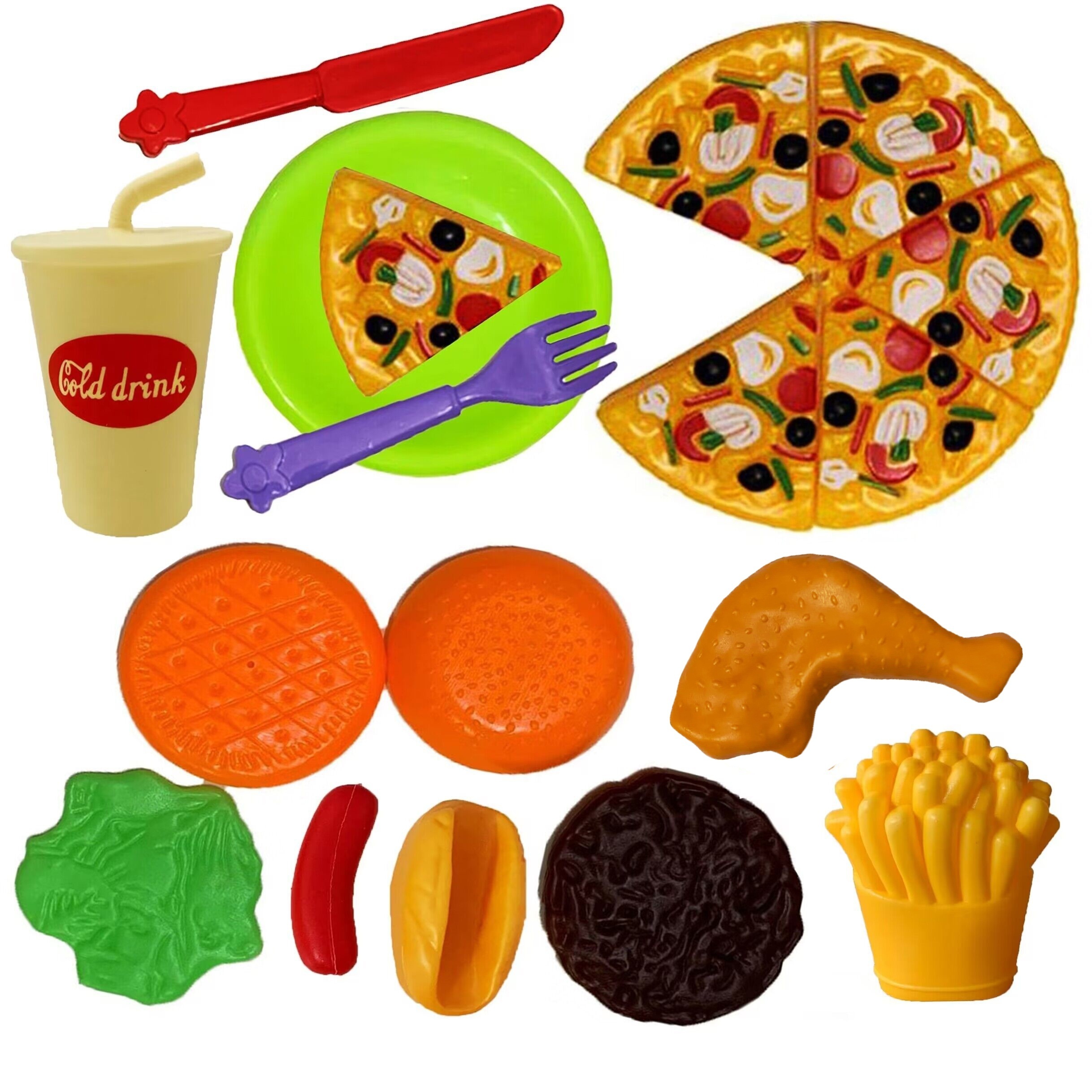 Realistic Pizza Toys For Kids, Toy Food Game Set, Kitchen Food Set,  Educational Game Kitchen Accessories, Girls And Boys Birthday, Christmas  Gift - Temu