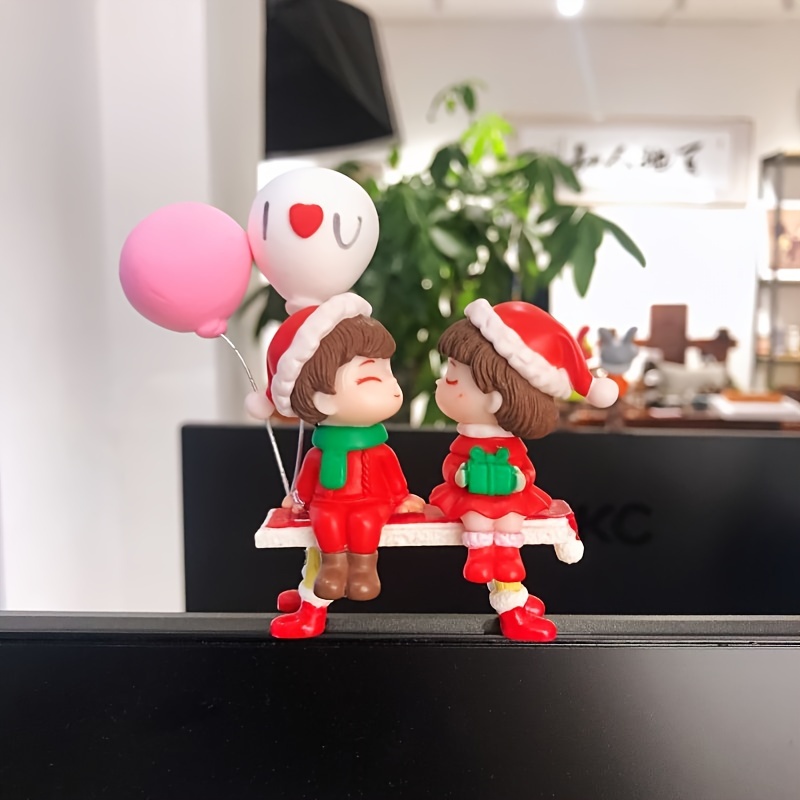 Cute Ornaments Couple Action Figurines Balloons Ornaments - Temu