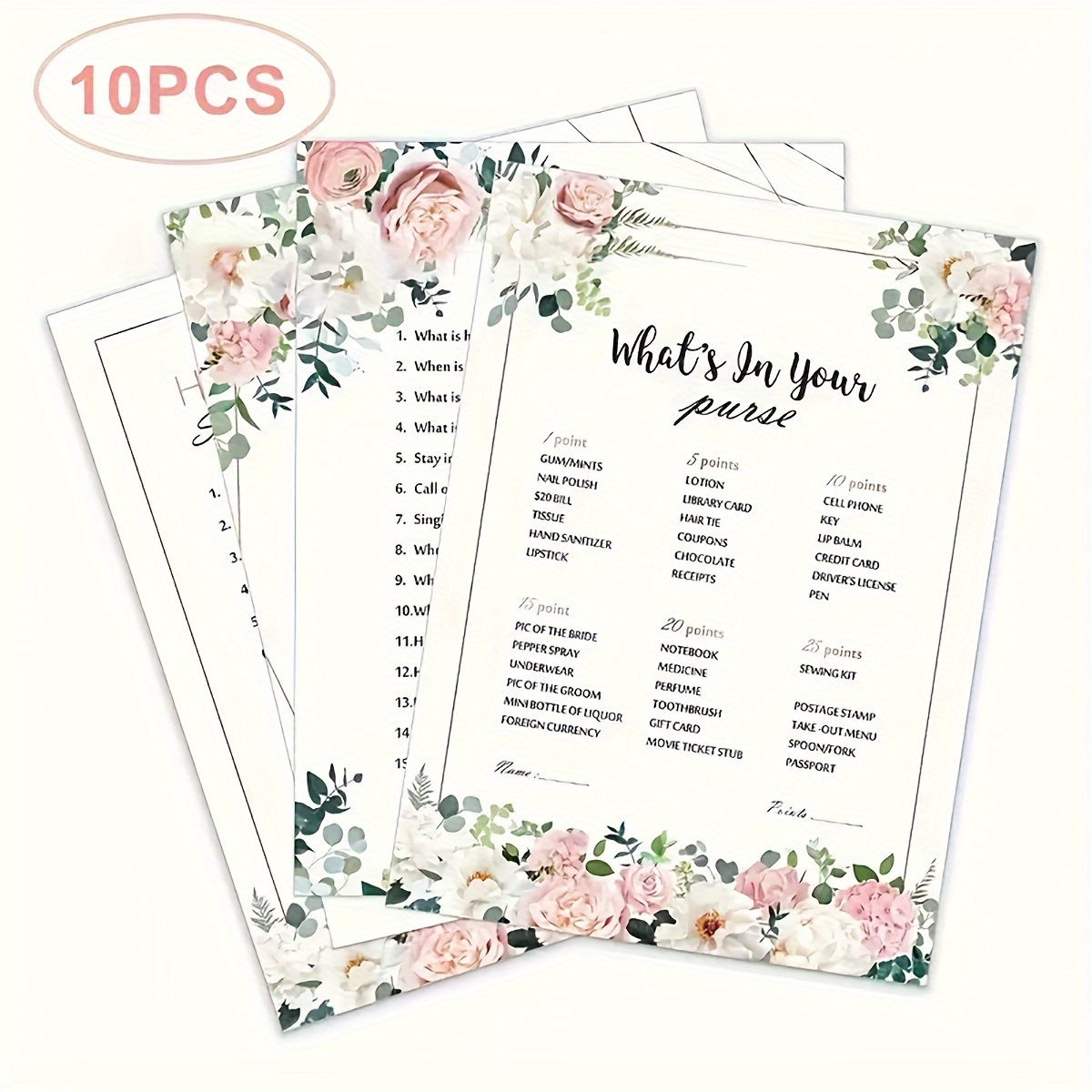 40Pcs Wedding Q&A Bachelorette Party Quiz Game Cards Bridal Shower Games  Kit for Wedding Engagement Anniversary Party 