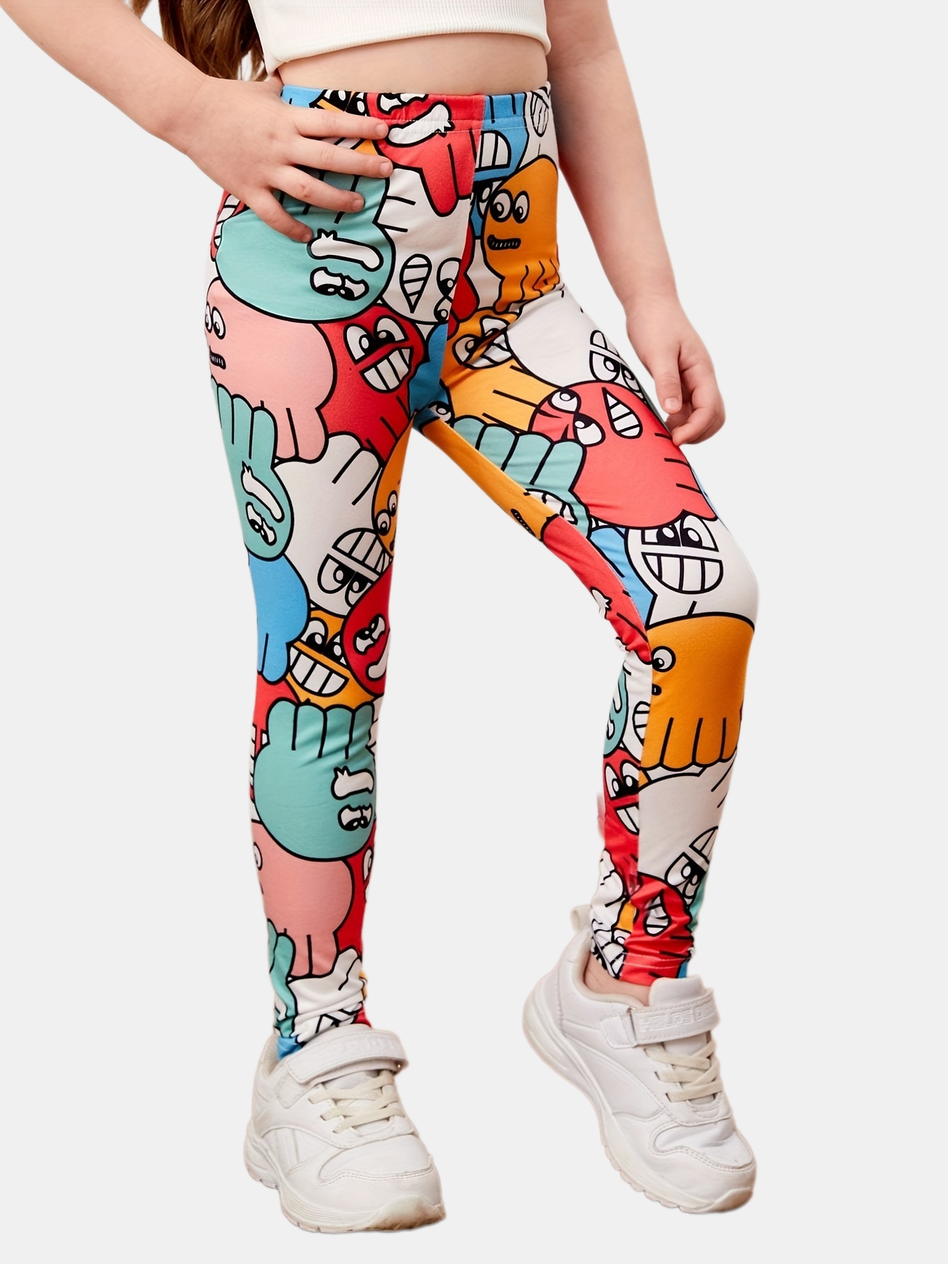 Cute Colorful Graffiti Print Girl Fashion Top and Pants Set - Chubibi