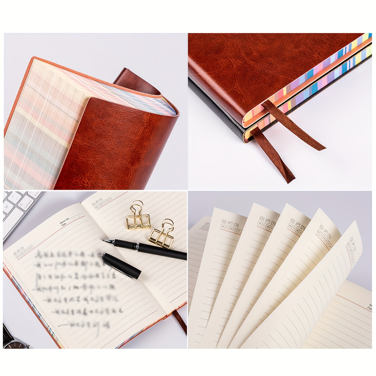 Leather Journal Notepad Personal Diary Thick Sketchbook Lined Papers for  Student