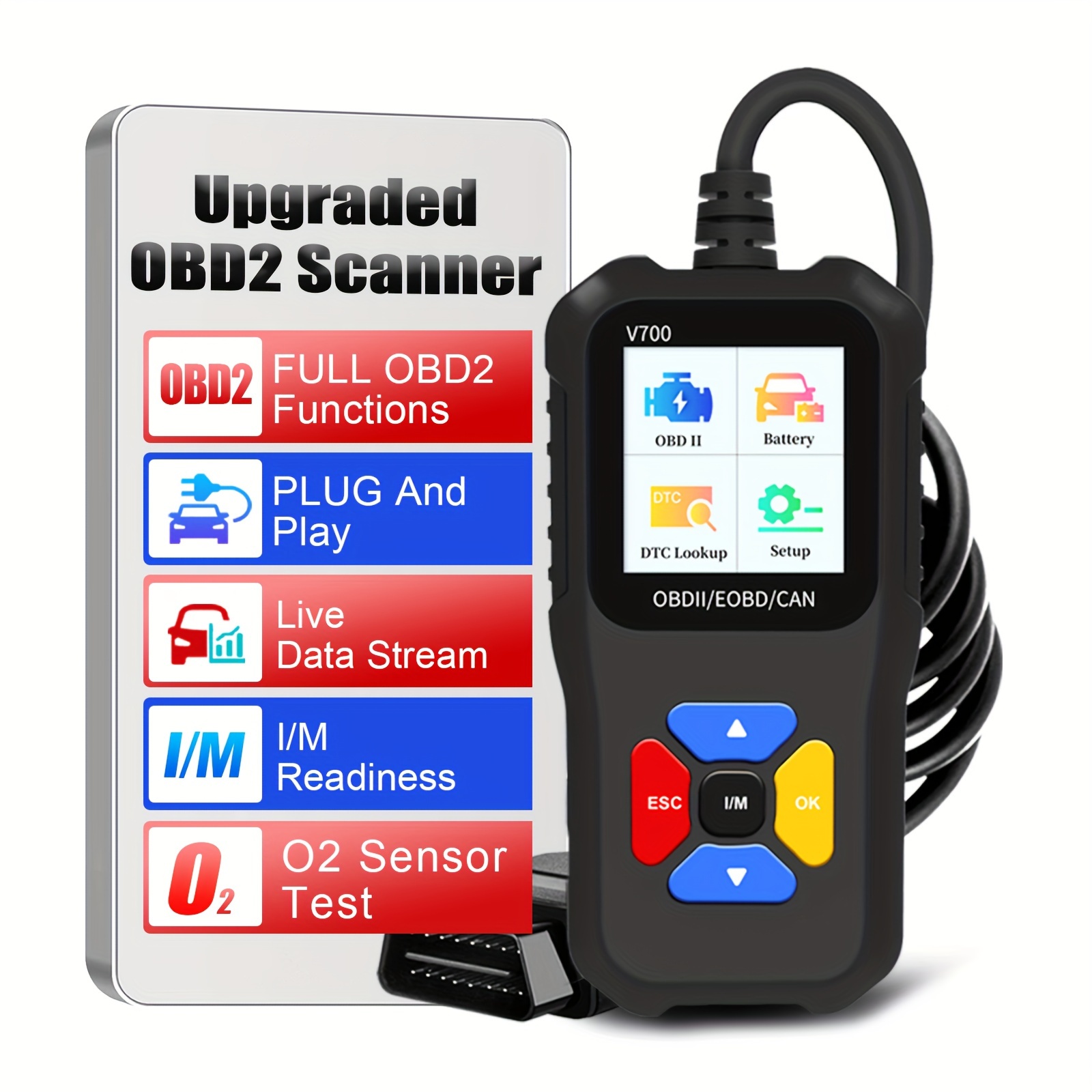 Autel Escáner OBD2 MS309 Lector universal de código de falla del motor de  coche, comprobar la luz del motor y el estado del monitor de emisión, OBDII