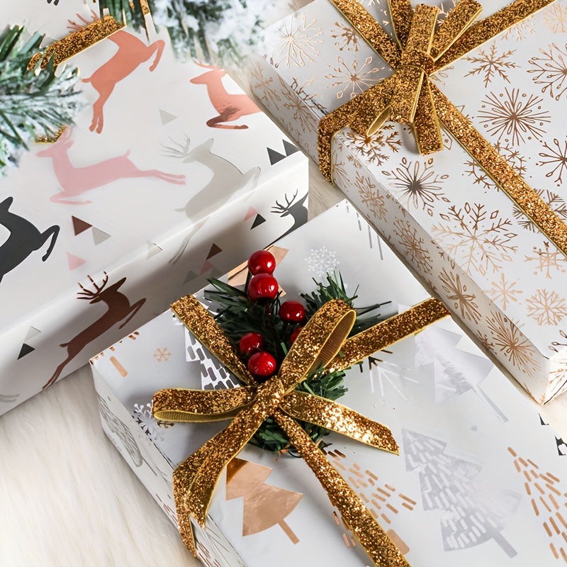 Christmas Gift Wrapping Paper Thick Copperplate Paper - Temu