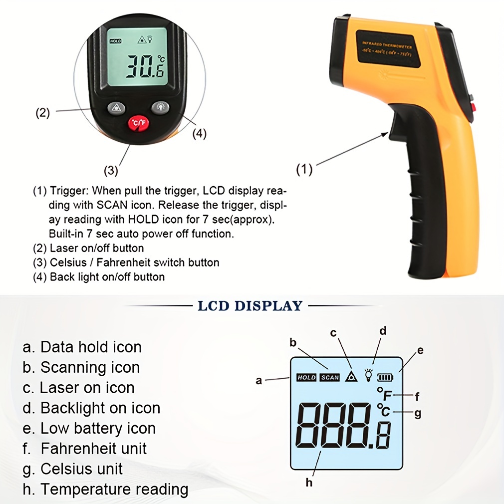 Accurate Infrared Thermometer Gm320 Digital Temperature Gun - Temu