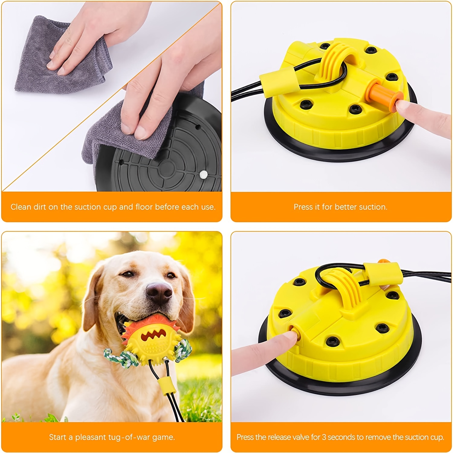 Upgrade Suction Cup Dog Chewing Toy, Dog Chew Toys for Aggressive Chewers,  Dog Rope Ball Toys