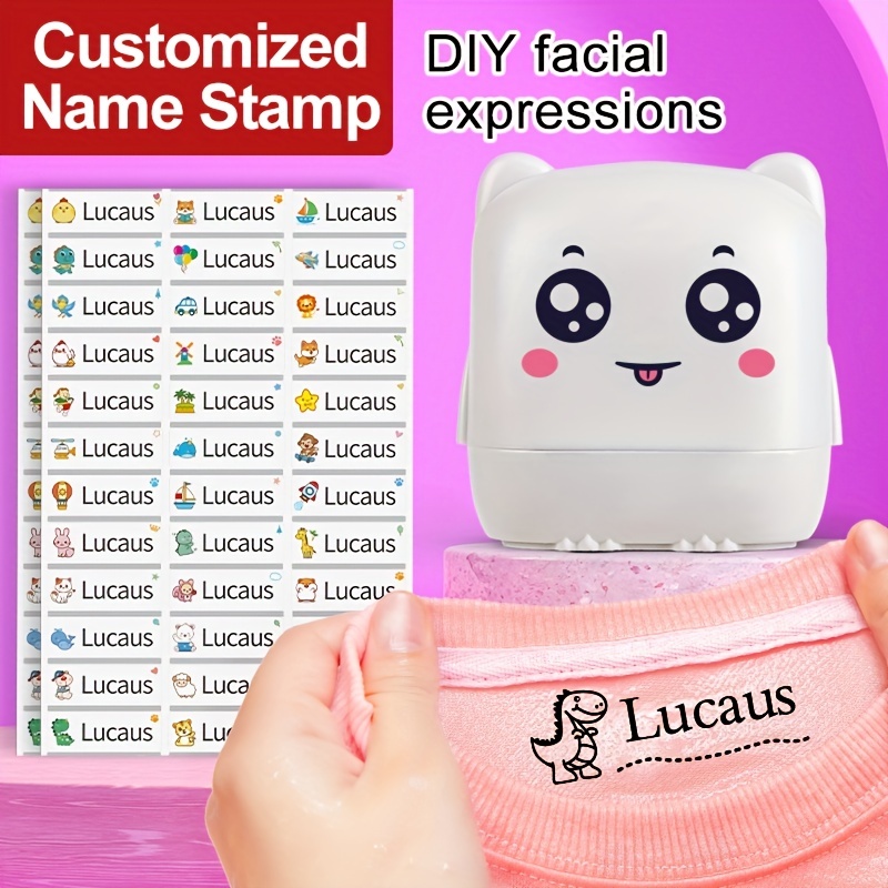 Name Stamp For Clothing Kids, Diy Facial Expressions, Waterproof And  Washable Cartoon Name Stickers, School Supplies, Name Clothes Toys,  Personalized Cartoon Stamp, School Supplies - Temu France