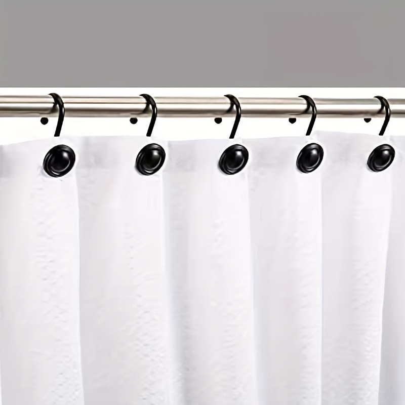 Shower Curtain Rings, Shower Curtain Hooks, Colorful Hooks, 12pcs